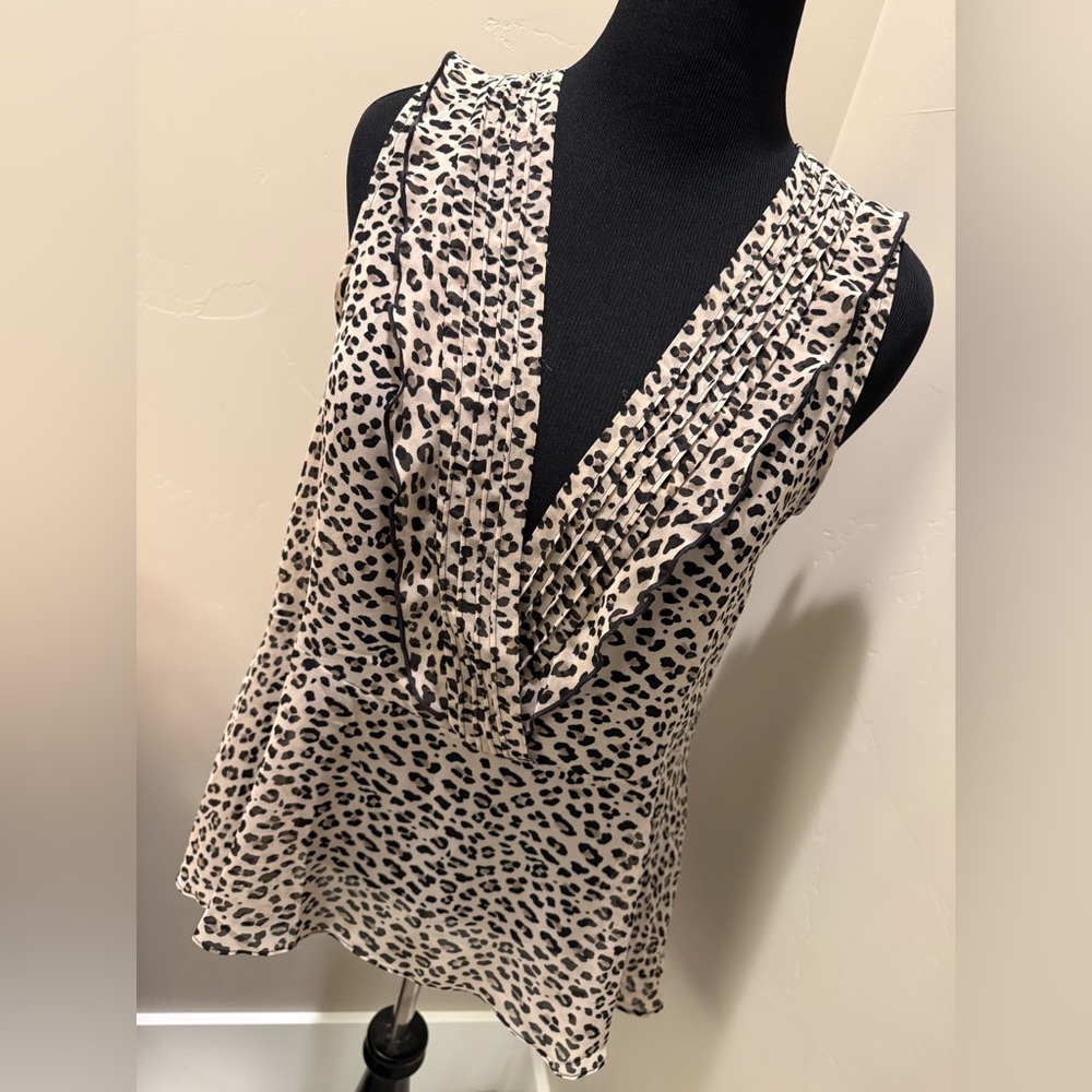 CAbi 2 in 1! Animal Print Ruffle Blouse